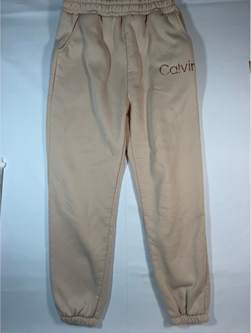 Calvin Klein Beige Fleece-Lined Jogger Pants Size L